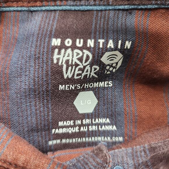 Mountain Hardwear Shirt Mens L Blue Red Purple Striped Button Down Long Sleeves - Picture 7 of 12